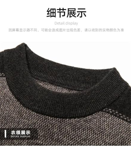 Men Splicing Thick Warm Casual Sweaters Business Half High Neck Knit Pullover3