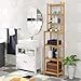Homfa Bamboo Bathroom Shelf 7-Tier Tower Free Standing Storage Organizer Rack, Multifuntional Utility Shelf, Natural