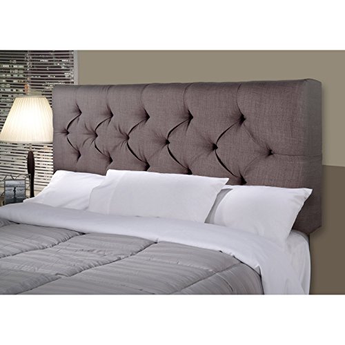 Mjl Furniture Designs Jackie Collection Padded And Diamond Tufted Upholstered Solid Wood Queen Size Headboard, Hjm100 Series, Dark Gray #TOP7
