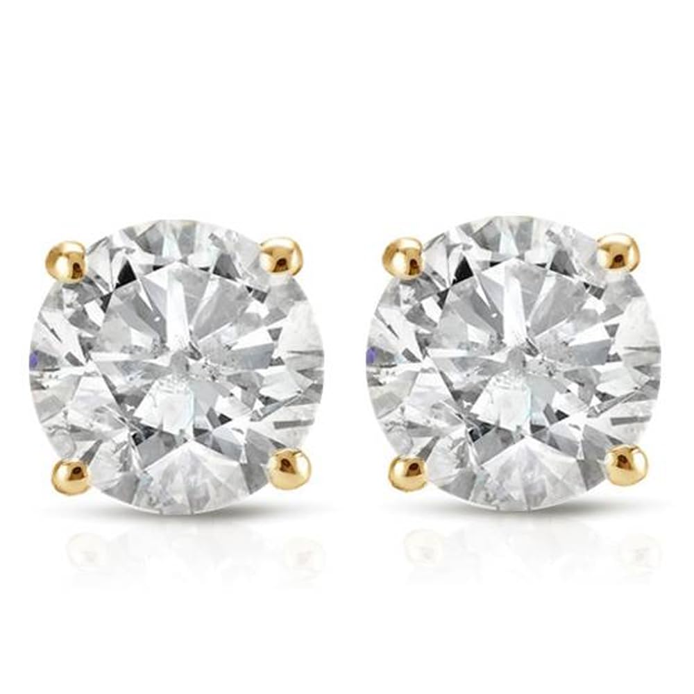 Pompeii 1 Ct TDW Round Cut 14K White or Yellow Gold Diamond Studs Earrings IGI Certified
