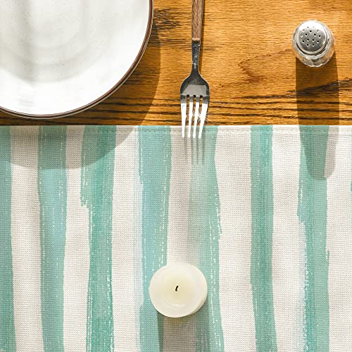 Artoid Mode Watercolor Stripes Flower Vase Summer Table Runner, Seasonal Spring Holiday Kitchen Dining Table Runner For Home Party Decor 13 X 72 Inch #TOP6