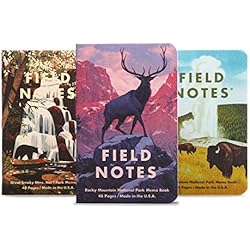Field Notes: National Parks Series (Series C - Rocky Mountain, Great Smoky Mountains, Yellowstone) - Graph Paper Memo Book 3-Pack - 3.5 x 5.5 Inch
