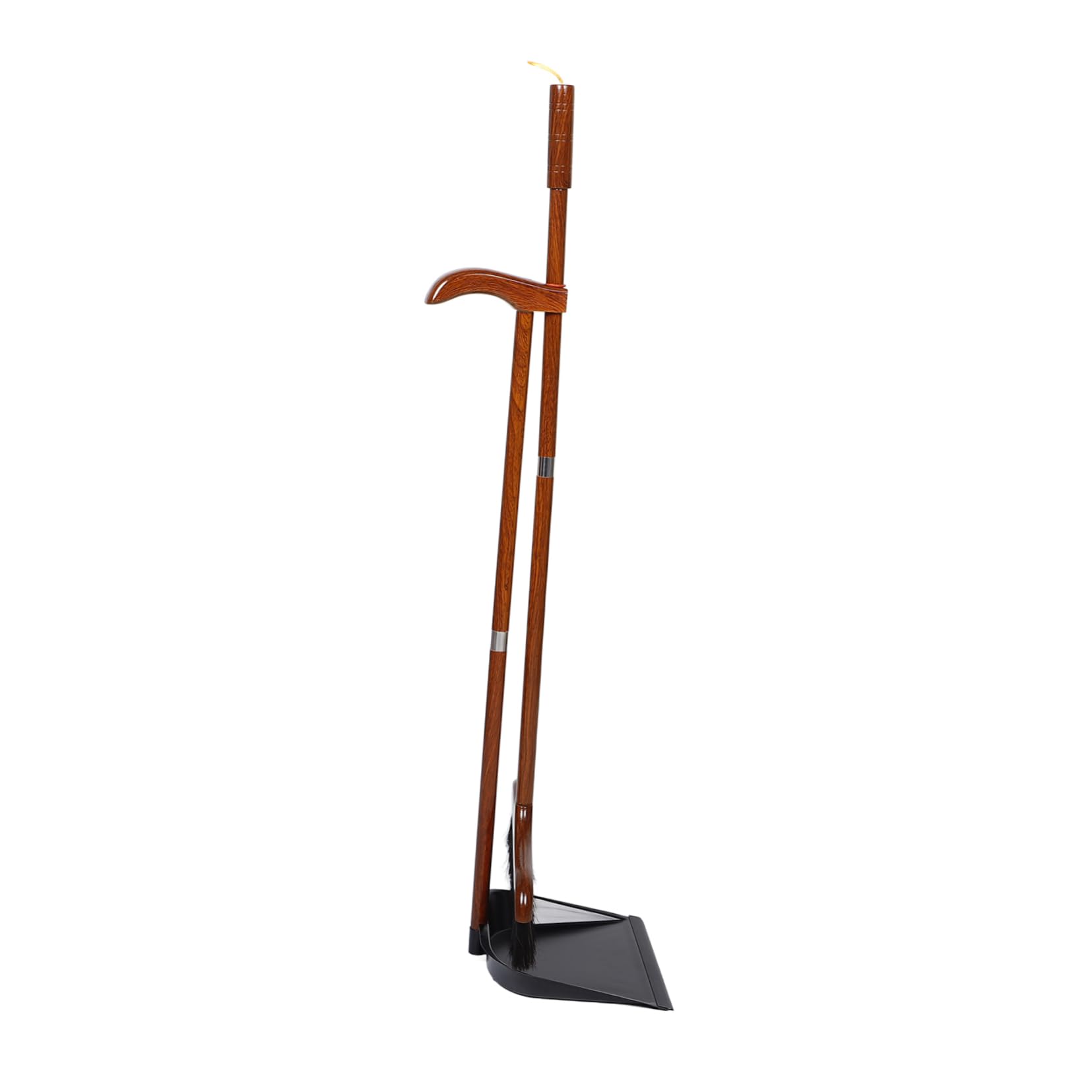 Garneck Set Broom Dustpan Set Cleaning Brushes Broomstick Broom Indoor Dust Pan with Handle Long Handle Dustpan Kitchen Broom Whisk Broom and Dustpan Broom with Dustpan Carpet Broom Wooden