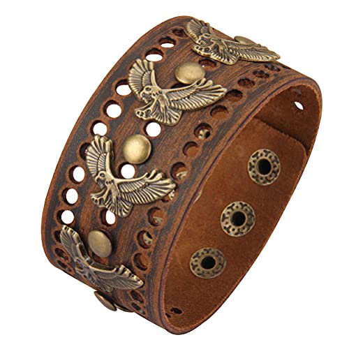 Pulsera de cuero trenzado estilo punk para hombres miniatura 1