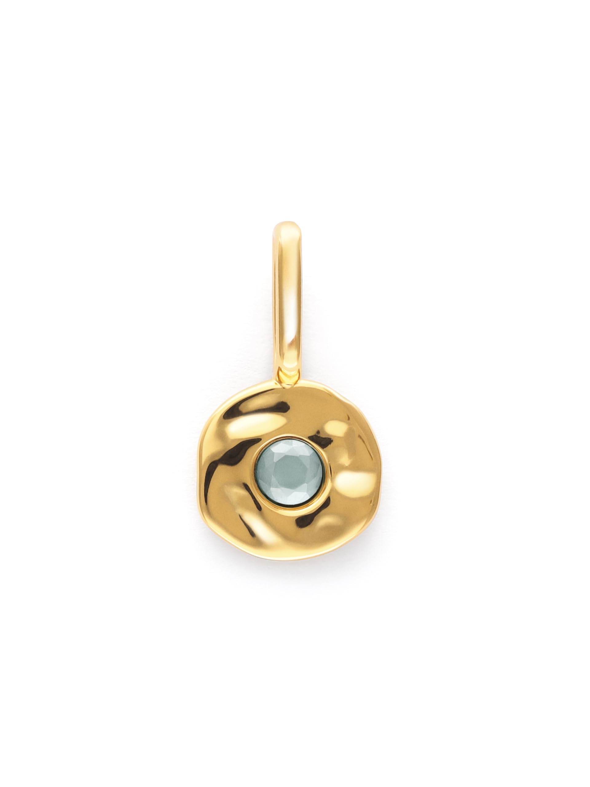 SINGULARU - Charm Mini Birthstone en argent sterling plaqué or 18 carats et zircon. Bijoux pour femme.