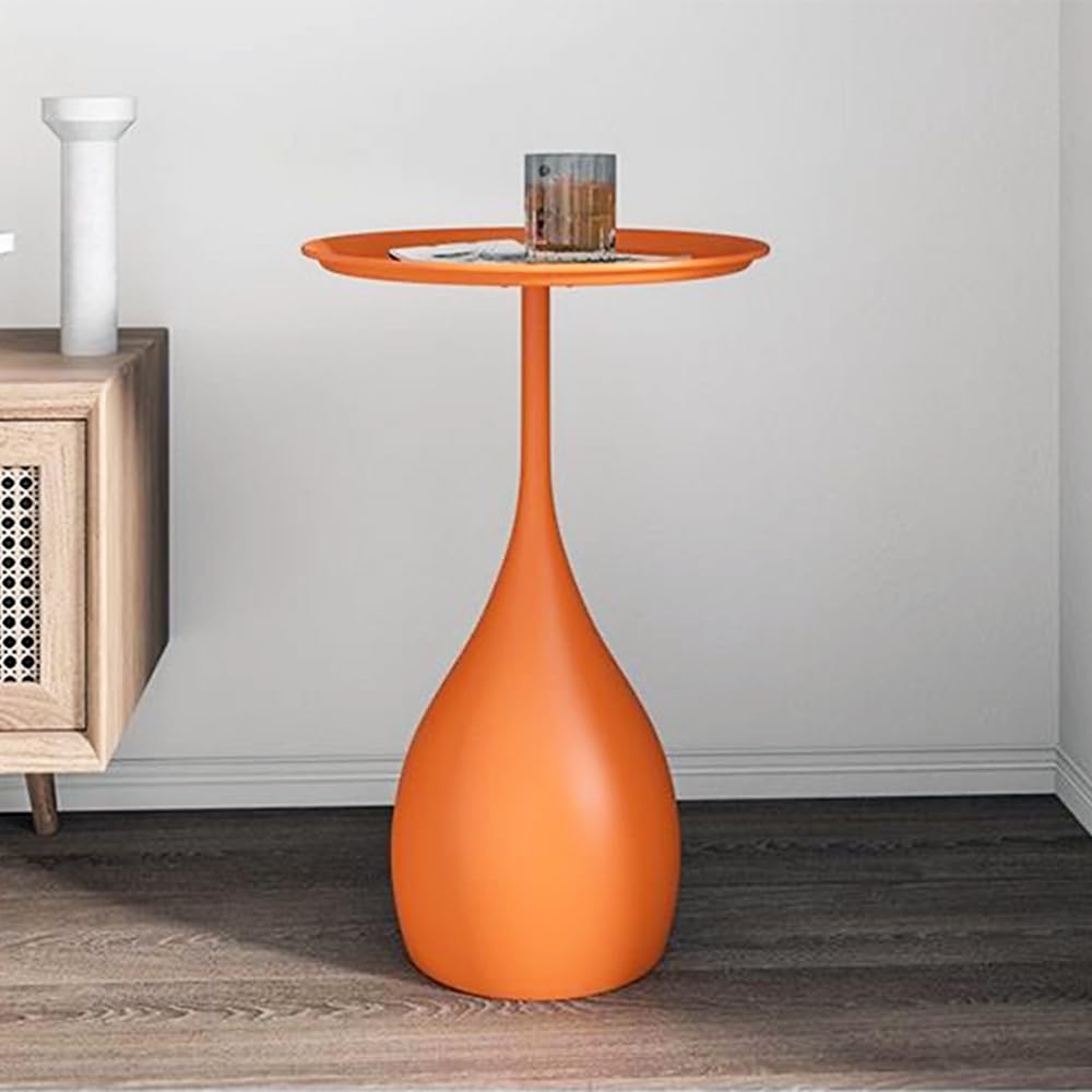 Small End Table Round Side Tables Living Room, Metal Coffee Accent Table | Boho Decor Drink Table, Modern Bedside Nightstand for Bedroom, Mid Century Sofa Table for Couch Outdoor Patio Yard Balcony
