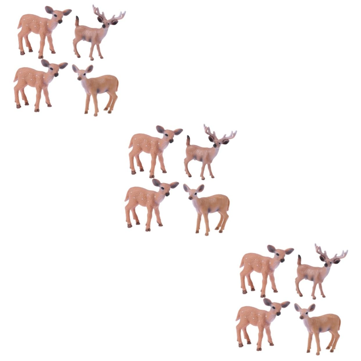 MAGICLULU Lot De 3 Figurines De Cerf De Noël en Plastique Uniques Modèle De Renne Décoration Miniature pour La Maison pour Garçons Et Filles 4 Pièces X 3