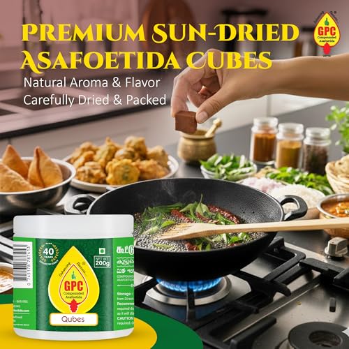 Image of GPC Hing Cubes 200 GM | Compounded Asafoetida Cubes | Sun-Dried Perungayam Lumps | Natural Digestive & Aromatic Spice | Authentic Heeng for Indian Cooking | Enhances Flavour of Dal, Sambar & Curries