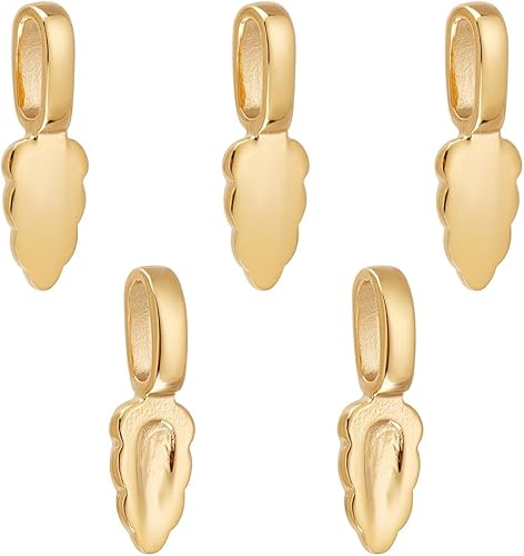 UNICRAFTALE 5 piezas de pegamento en fianzas de acero inoxidable pegado almohadilla plana colgante de oro en blanco conector colgante de almohadilla