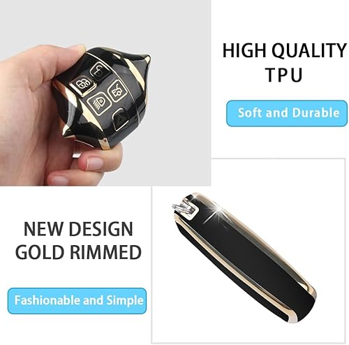 Miniatura 5 de Funda para Llavero de Land Rover con Llavero, Carcasa Protectora de Llave de Coche de 5 Botones para  Range Rover Evoque Sport Velar  Land Rover