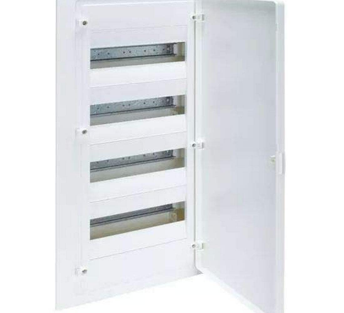 Caja empotrable golf serie VF, 4 filas, 48M, puerta op. blanca, regleta y chasis
