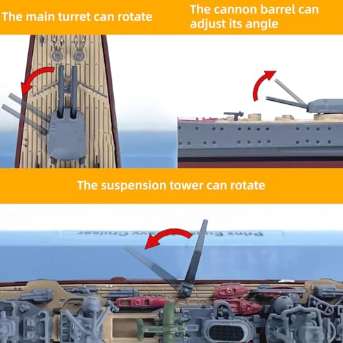 CHICHIYANG 1:1000 Scale WWII Prinz Eugen Heavy Cruiser Model Alloy Die-Cast Nautical Battleship Miniature Souvenir Static Display - Image 7