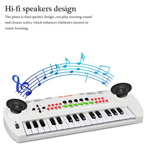 aPerfectLife Kids Piano Keyboard, 32 Keys Multifunction Electronic Kids Keyboard Piano Music Instrument for Toddler with Microphone (White) - Thumbnail 2