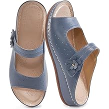 FUDYNMALC Sandals for Women Wedge 2026 All-Day Comfort Walking Platform Slides Adjustable Open Toe for Summer Dressy Travel