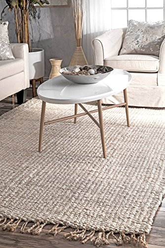 nuLOOM Benavides Tassel Jute Area Rug, 5' x 8', Off-white
