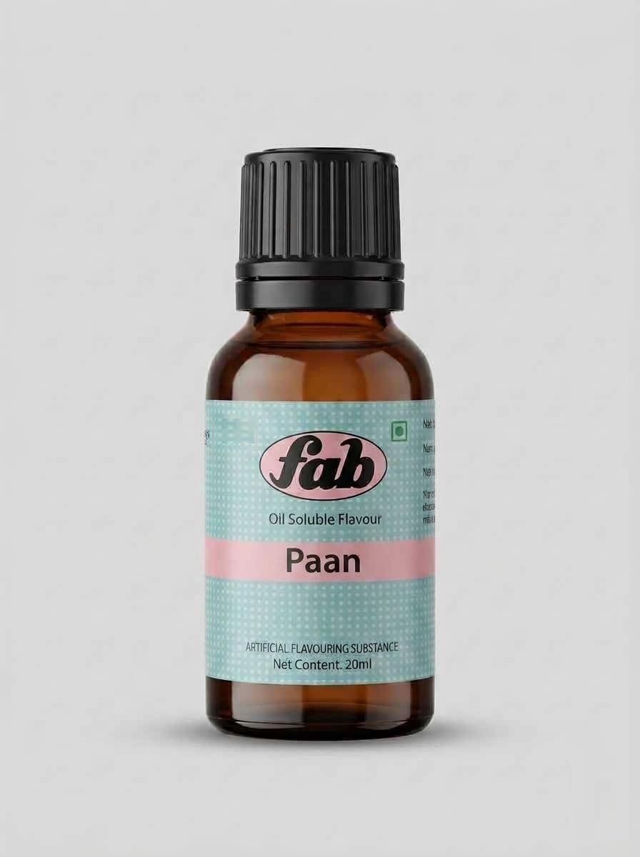 Paan OS Food Flavour Essence 20ml | Oil Soluble Paan Flavor for Chocolate, Candy, Bakery & Confectionery | Strong Concentrated Flavoring