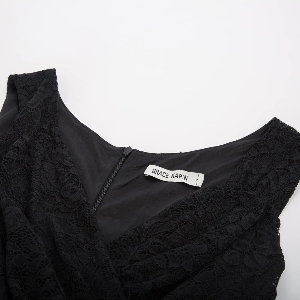 GRACE KARIN Abito da Donna in Pizzo Rockabilly Lunghezza al Ginocchio Stile retrò Vintage