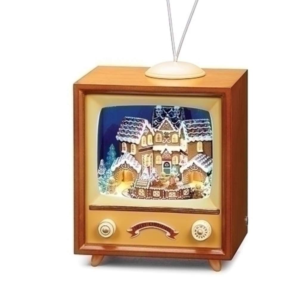 Roman 133434 Musical Led Gingerbread TV, 7.75 inch, Multicolor