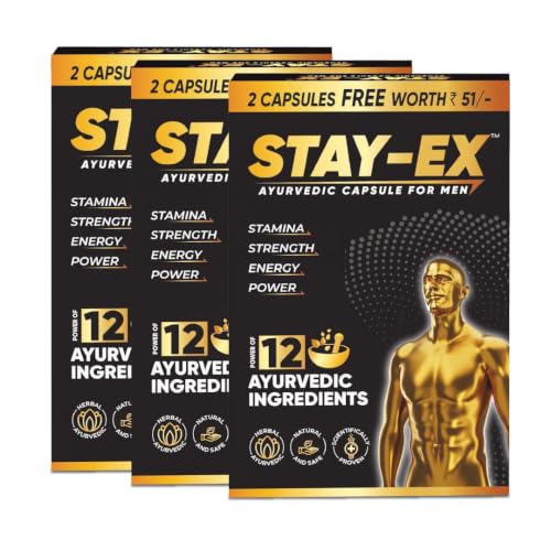 Image of Ayurvedic Capsules for Men x3 | 36 Capsules | Natural Shilajit, Ashwagandha, Safed Musli & Gokshura | Stamina, Strength, Energy & Power | Proprietary Formulation