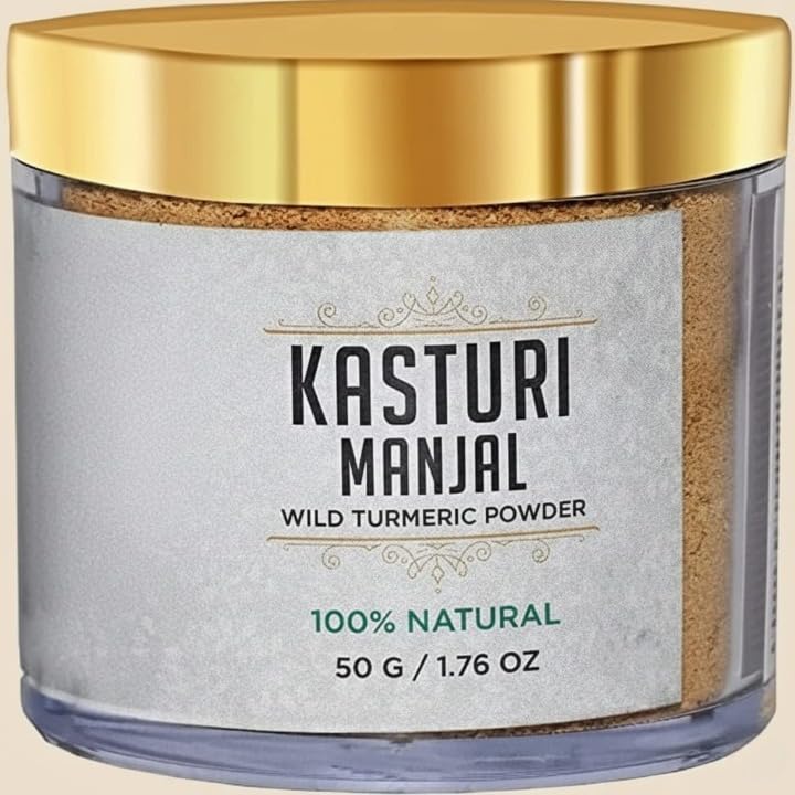 Ayurveda KASTURI MANJAL (Wild/Musk/White Kasturi Turmeric Powder) 100% Natural from Kerala, 50 gm, 1.76 Ounce