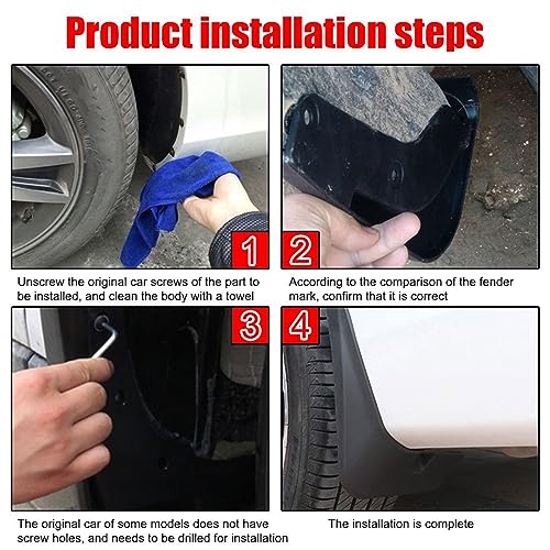 Guardabarros trasero y delantero para Tesla Model Y: kit de 4 piezas 4