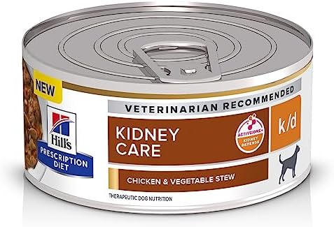 Hill’s Prescription Diet k/d Kidney Care Chicken & Vegetable Stew Wet Dog Food, Veterinary Diet, 5.5 oz. Cans, 24-Pack