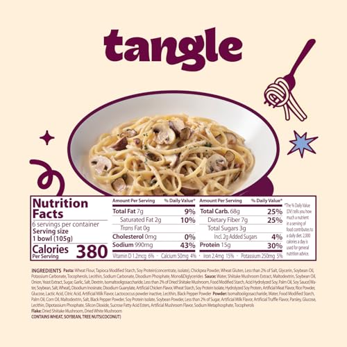 Image of Samyang Tangle Creamy Mushroom Linguine Truffle and Shiitake Flavor Savory Non-Spicy Sauce Air Dried Noodle Quick Microwave Meal 3.70 oz (Pack of 6)