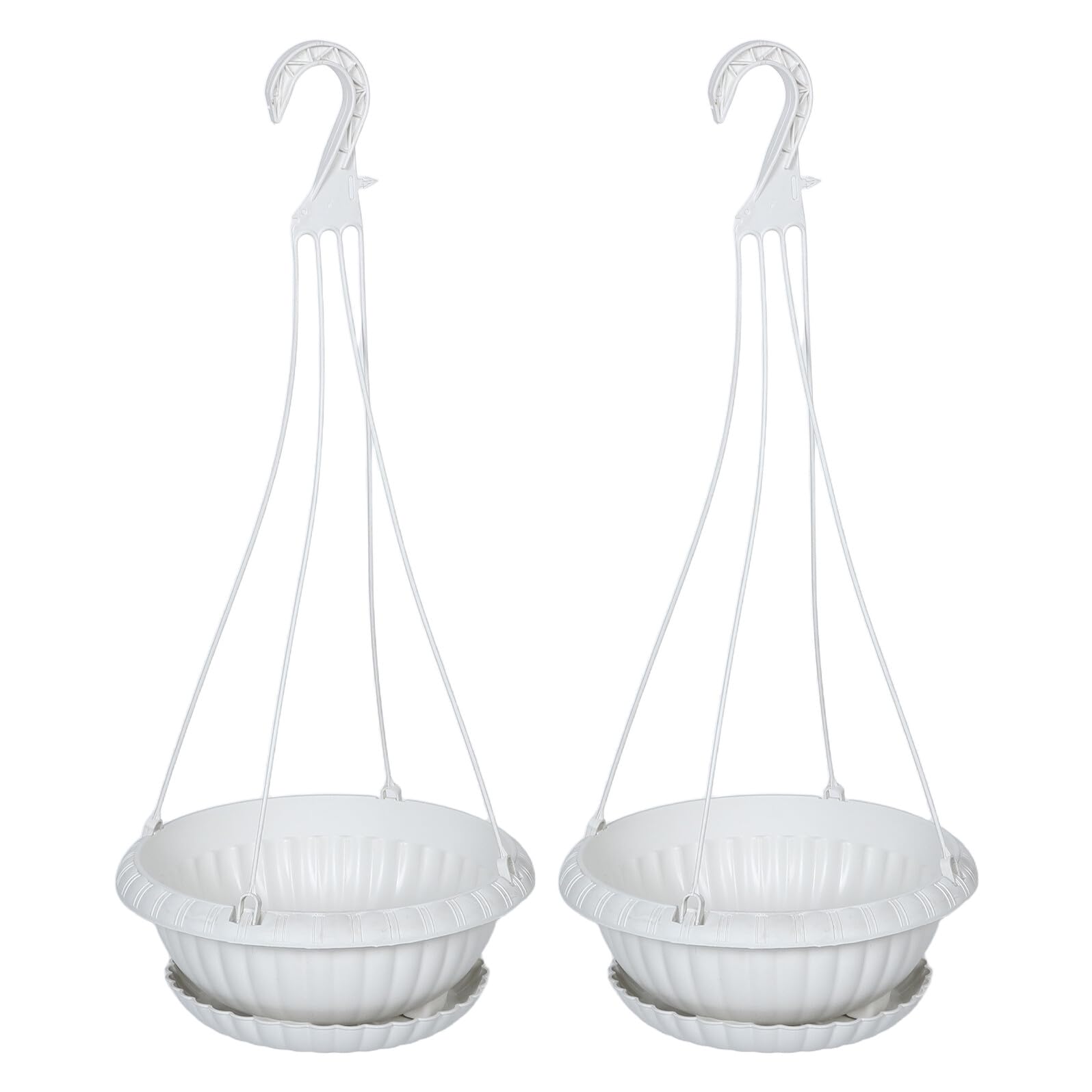 YARNOW 2 Vasi Sospesi per Piante da Esterno con Ganci e Sottovasi Fioriere Decorative da Appendere per Balconi e Finestre Plastica Riutilizzabile Salvaspazio per Interni ed Esterni