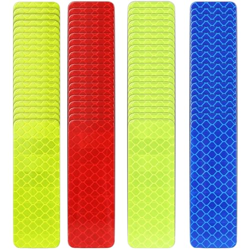 YUXIANLB 80 Pcs Reflective Stickers Strips Tape Reflective Warning Stickers Outdoor Waterproof High Visibility Safety Strips Warning Strip for Car Trailer Truck Bike Motorcycle