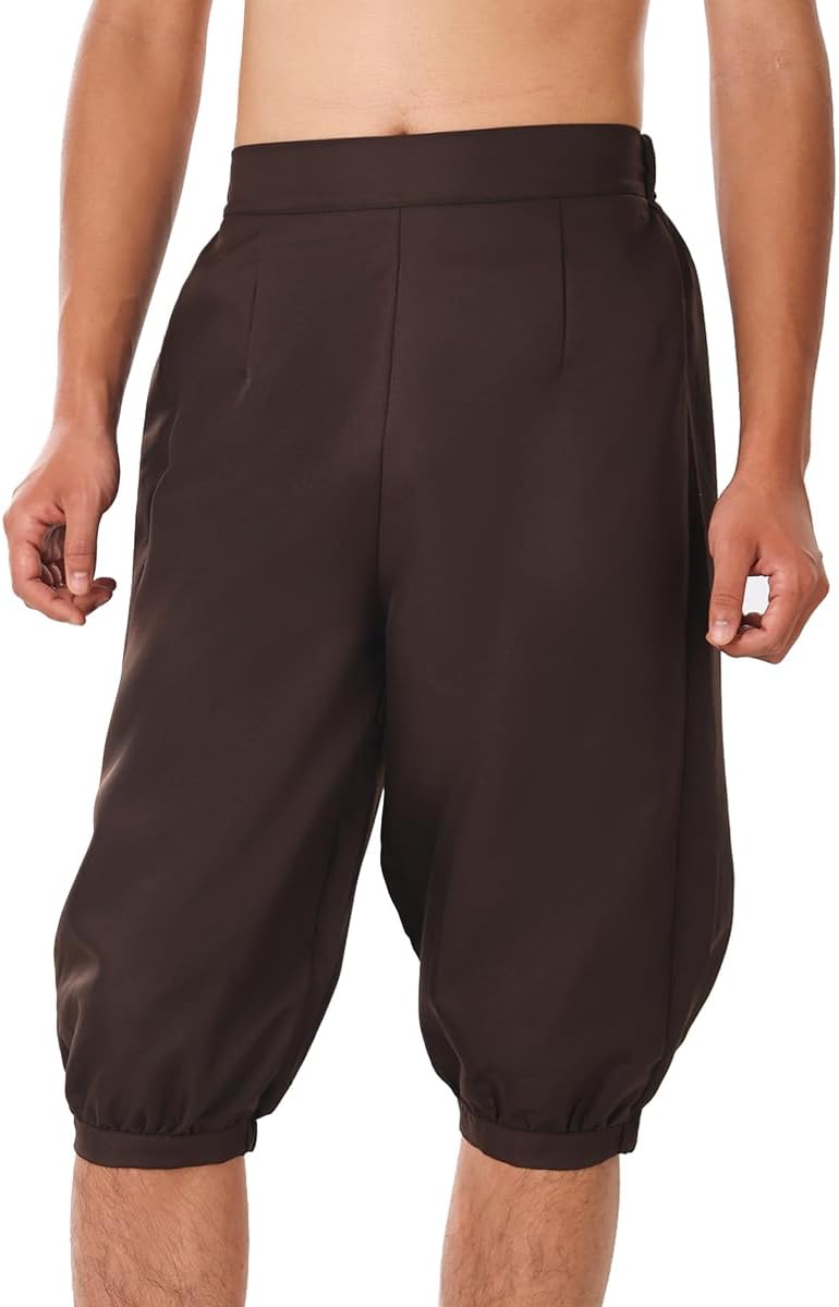 BLESSUME Medieval Mens Pants Colonial Knicker Pants Socks Shoe Covers
