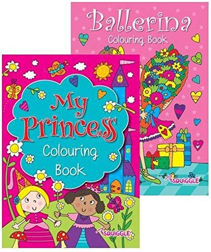 Girls My Princess & Ballerina A4 Colouring Books - Set of 2, Great Gift Set