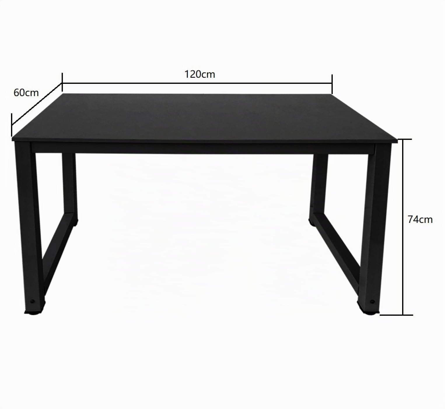 VDD Table d'ordinateur de Bureau - Table de Cuisine - Bois métal - 120 cm x 60 cm - Noir