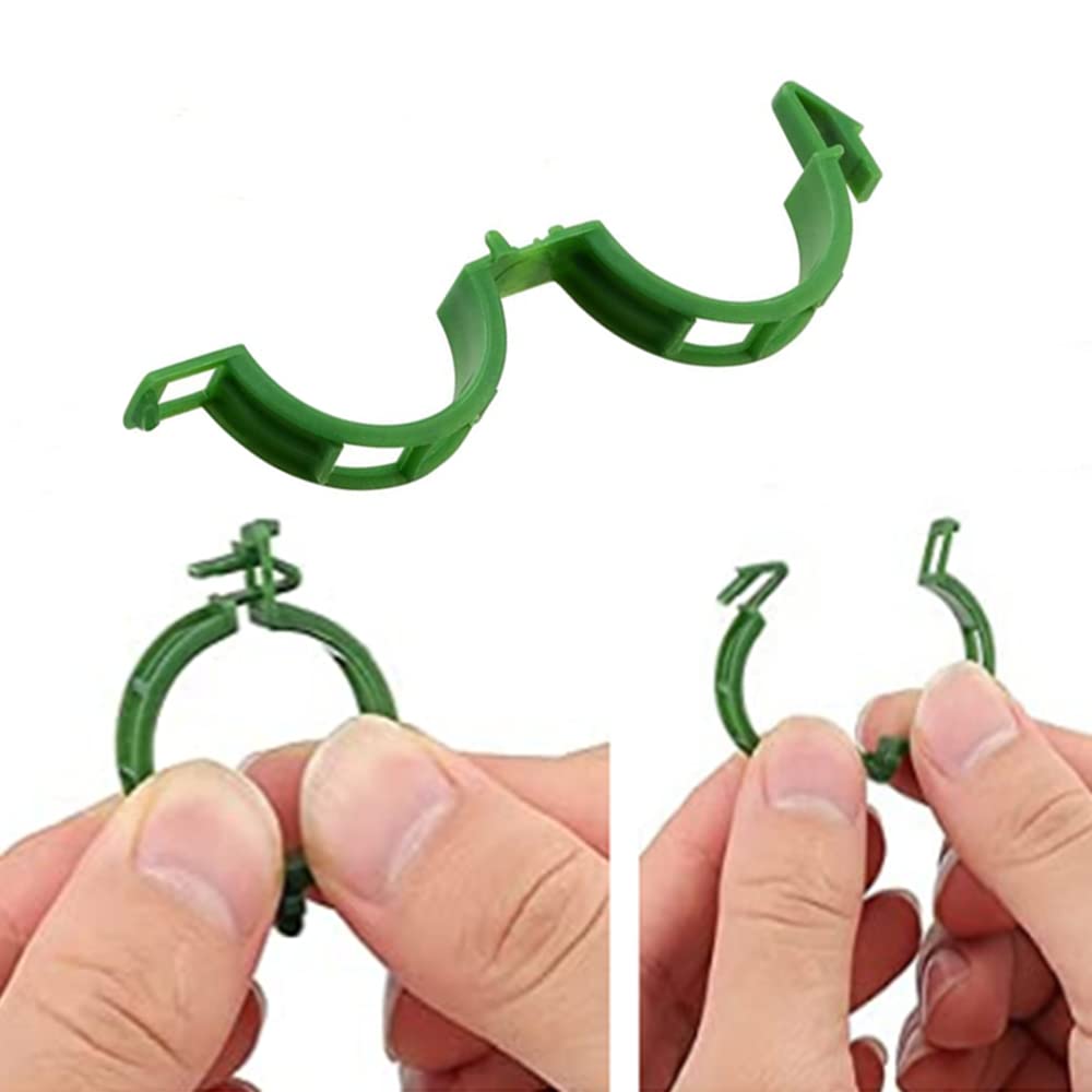 FZLANQ 130Pcs Garden Plant Clips Green Plant Fixing Clips Round Garden Vine Clips Durable Vine Fixing Clips for Fixing Plants on Plant Supports - Image 3