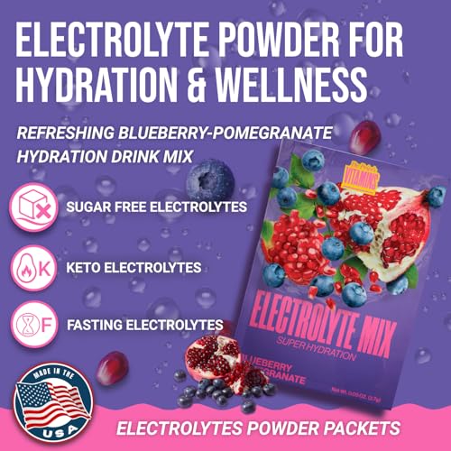 Image of Dr. Price's Electrolytes Hydration Powder Packets - Blueberry Pomegranate, 30 Packs | Sugar Free Electrolyte Drink Mix, 72+ Trace Minerals, Manganese | Keto, Vegan, Doctor-Formulated, Made in USA