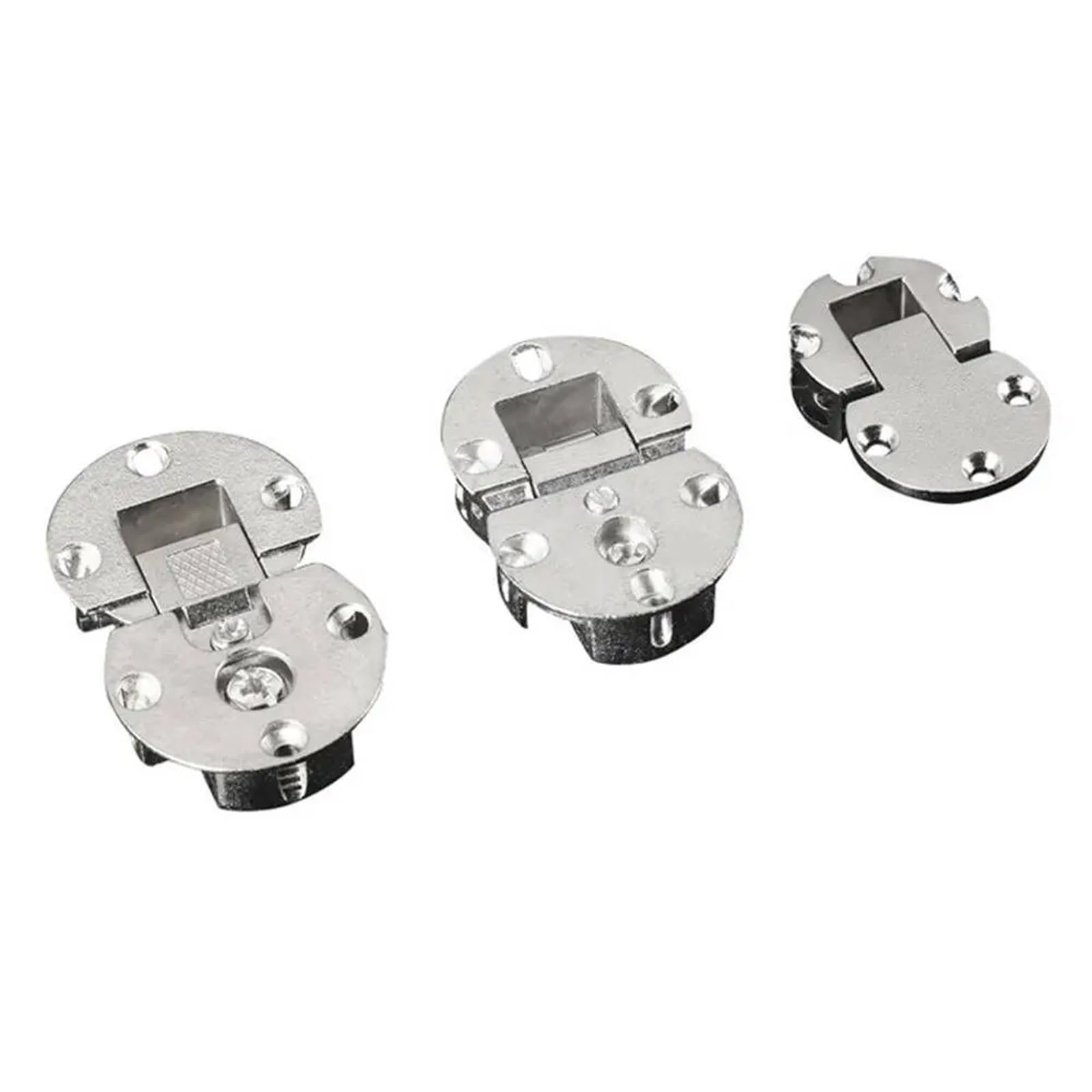 Door Hinges 2Pcs Table Flap Hinges Practical Zinc Alloy Cabinet Door Hidden Hinge Invisible Folding Furniture Hardware for Bathroom(Sliver 3)