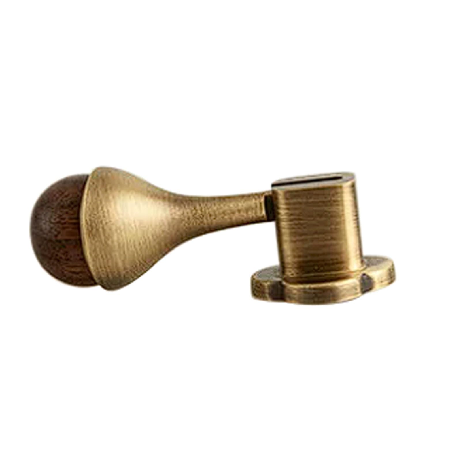 CHENHOJU Cabinet Pulls Teardrop Design, Flat Floral Base, Vintage Walnut Wood and Brass for Drawers and Wardrobes Cabinet Pulls(Bronze)