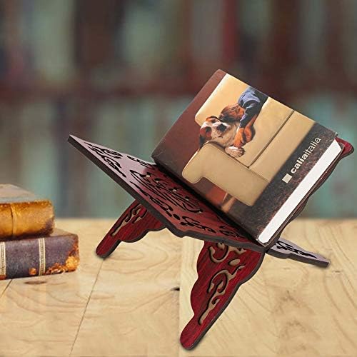 Miniatura 8 de TOPINCN 2 soportes de madera para libros musulmanes del Corán, soporte para libros de madera artesanal, desmontable, retro, tallado, rojo, musulmán,