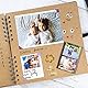 Bstorify 21 x 21 cm Fotoalbum zum selbstgestalten Sammelalbum mit 60 braunen Seiten, Fotobuch Scrapbook Album - ideal für Kunst und Bastelprojekte