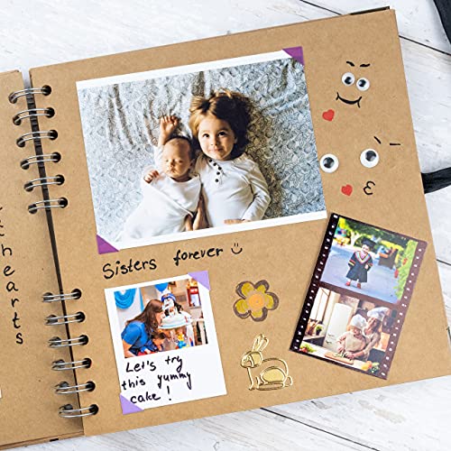 Image of Bstorify Scrapbook Photo Albums Brown Thick Kraft Paper Scrap Book Ideal for Your Scrapbooking Albums Art & Craft Projects (Wedding), 60 Pages, Medium | Thick Kraft Paper Scrap Book Ideal for Your Scrapbooking Albums Art & Craft Projects