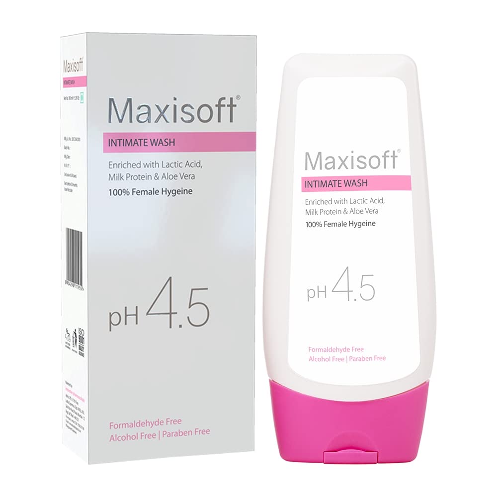 Maxisoft Intimate Wash | pH 4.5 Balanced | Alcohol Free | Paraben Free (Pack of 1 100ml X 1)