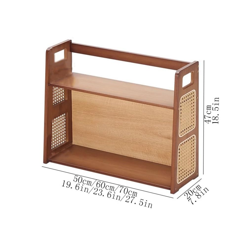 Bambus-Bcherregal fr Zuhause und Bro, Aufbewahrung, Schreibtisch-Regal  mit Rattan-gewebtem Design, Schreibtisch-Organizer fr Brobedarf, offenes  Aufbewahrungsregal (L x B x H) 60 x 20 x 47 cm : Amazon.de: Kche, Haushalt  & Wohnen
