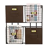 Revista montada en la pared,Carta,Periódico,Estante de almacenamiento de papel,Titular de la carpeta de archivos,Cesta de metal de bandeja de 4 niveles de estilo industrial,Oficina en casa organizar