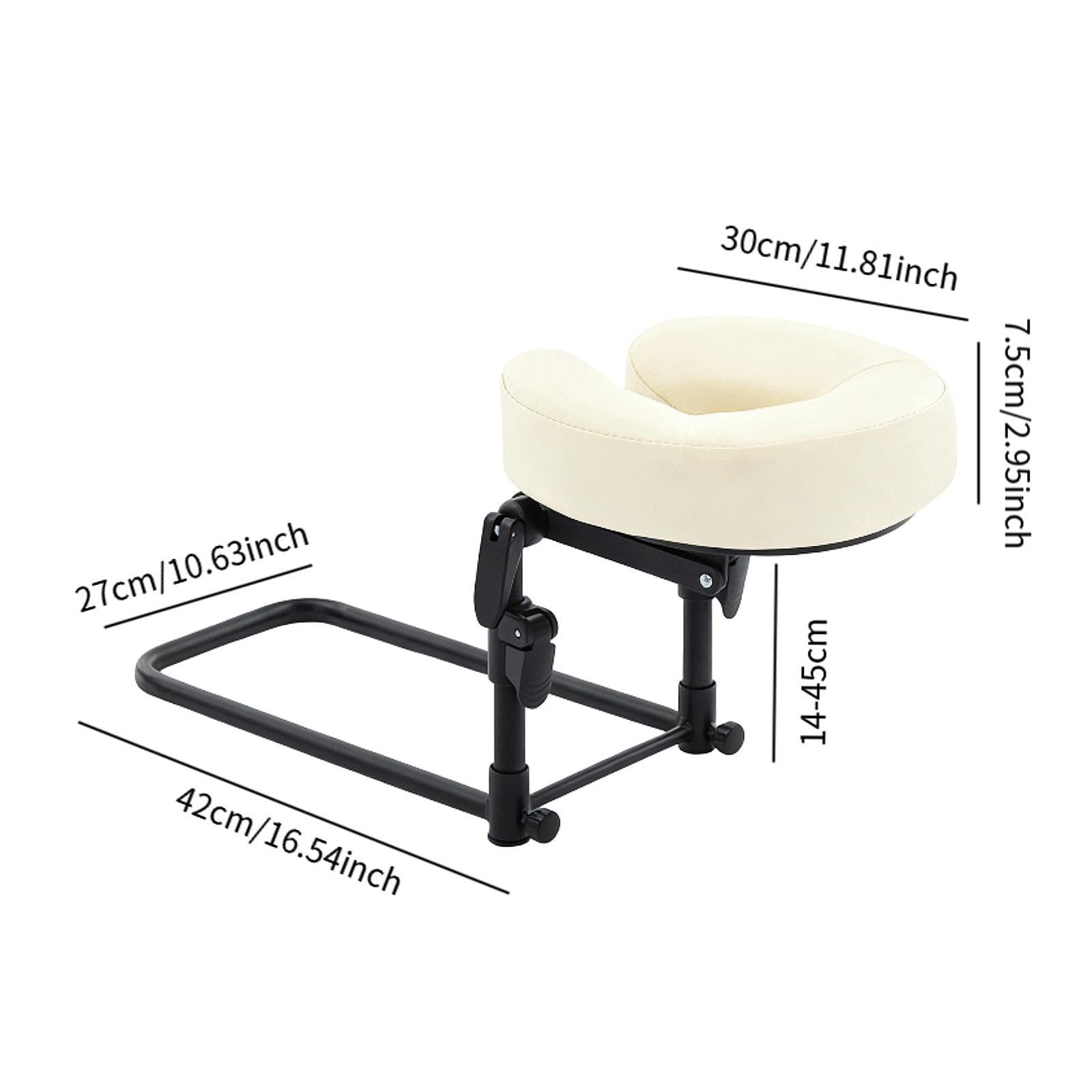 Almohada Facial Ergonómica para Masaje Kit de Soporte para Cabeza Cojín de Apoyo Ajustable Reposacabezas de Colchón Hecha de Cuero PU y Esponja, Beige Blanco, tal como se describe