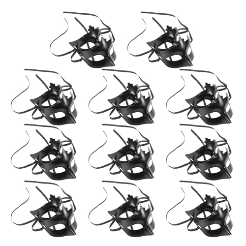 Máscaras de Halloween y fiestas de mascarada, bases de plástico negro para adultos, 20 uds