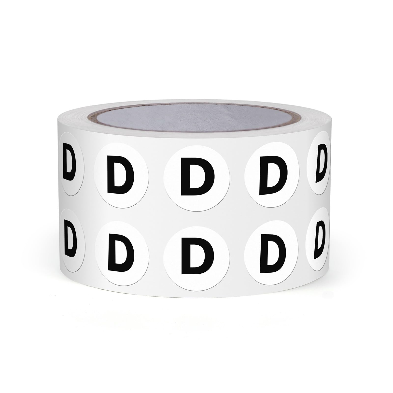 FINDAT Letter D Round Labels 0.5 Inch Vinyl Circle Capital Alphabet Stickers Self-Adhesive Removable Waterproof Dots Tags for Home Office Inventory