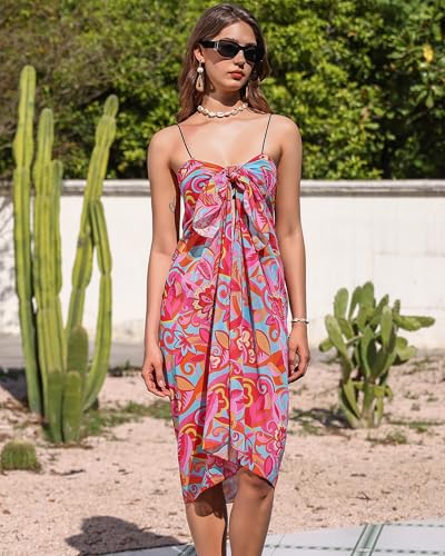 Image of Eicolorte Womens Beach Cover Up Chiffon Sheer Bikini Beach Swimsuit Coverup Sarong Pareo Wraps for Women