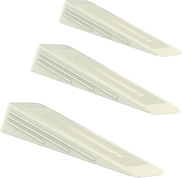 Door Stop |Pack of 3| Anti-Skid, Durable, and Heavy Duty Rubber Door Stoppers |Cream | Ideal for All Types of Surfaces| Door Wedge
