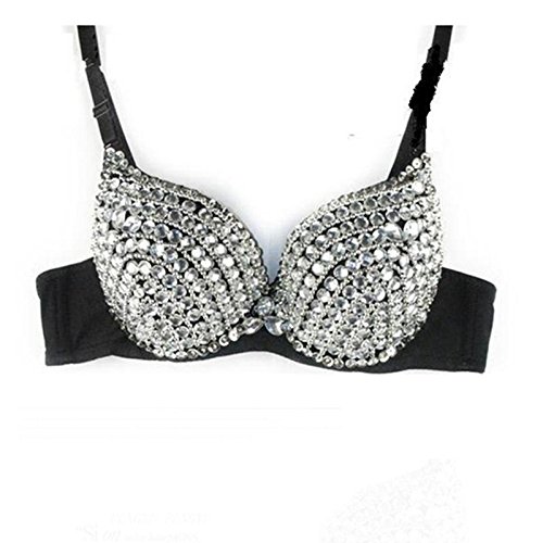 Baomabao Women's Punk Lady Goth Silver Studded Bra (X--Large) #TOP3