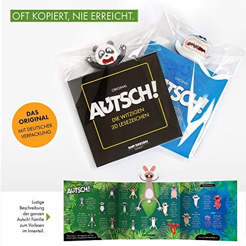 KXT Witzige 3D Lesezeichen - Original AUTSCH! Cartoon Tiere - Lustiges Geschenk für Kinder und Erwachsenee (Esel)