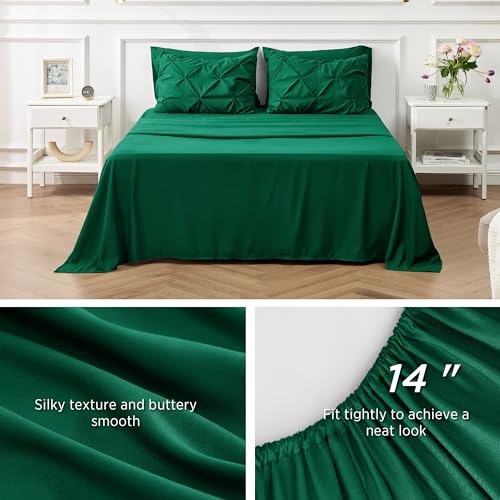 image for Bedsure California King Comforter Set Dark Green - Bed in a Bag Califo